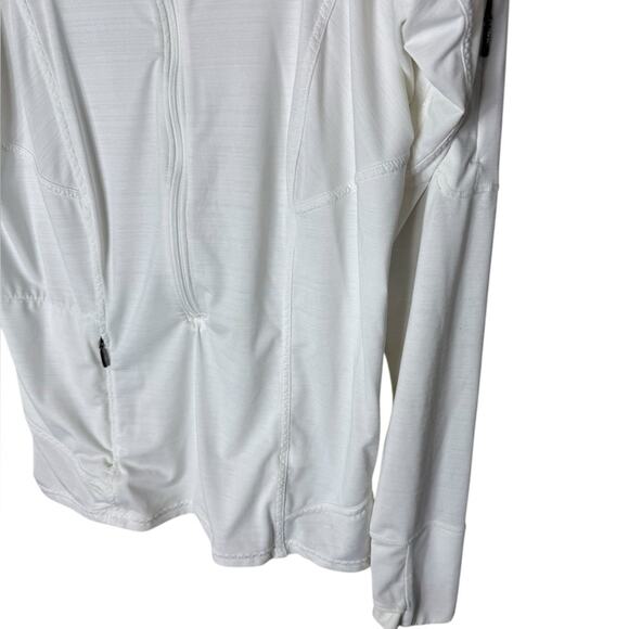 Athleta Women’s Sz M Pacifica Rashguard Top White Long Sleeve Half Zip 594399 - Picture 5 of 8